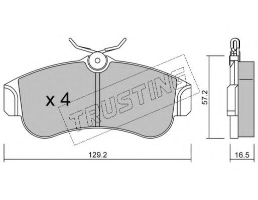 Комплект тормозных колодок, дисковый тормоз TRUSTING 125.0
