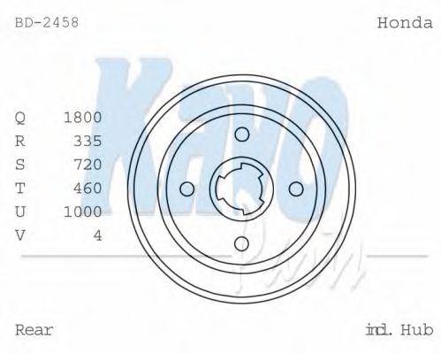 Тормозной барабан KAVO PARTS BD-2458