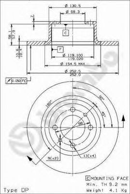 Тормозной диск BRECO BS 7149