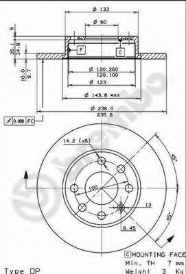Тормозной диск BRECO BS 7253