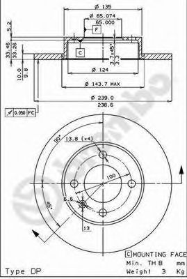 Тормозной диск BRECO BS 7273