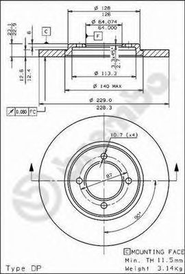 Тормозной диск BRECO BS 7498