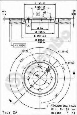 Тормозной диск BRECO BS 8269