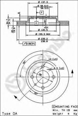 Тормозной диск BRECO BS 8393