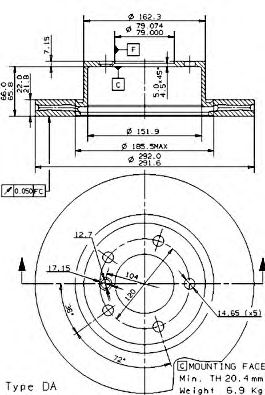 Тормозной диск BRECO BS 8565