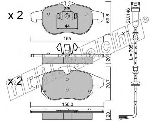 Комплект тормозных колодок, дисковый тормоз fri.tech. 556.1W