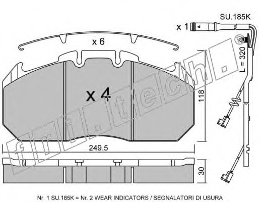 Комплект тормозных колодок, дисковый тормоз fri.tech. 29131