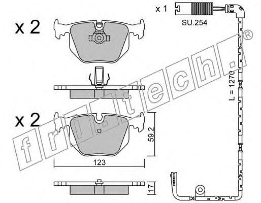 Комплект тормозных колодок, дисковый тормоз fri.tech. 21487