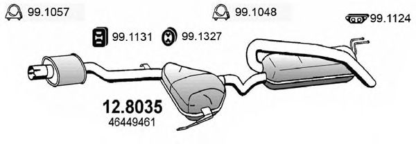 Средний / конечный глушитель ОГ ASSO 12.8035