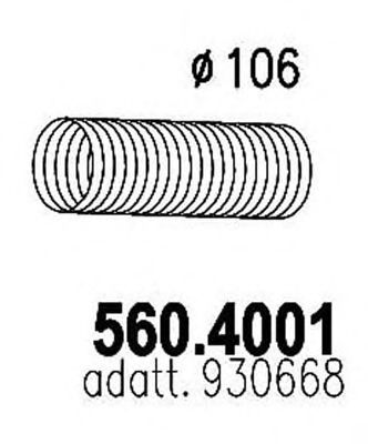 Гофрированная труба, выхлопная система ASSO 5604001