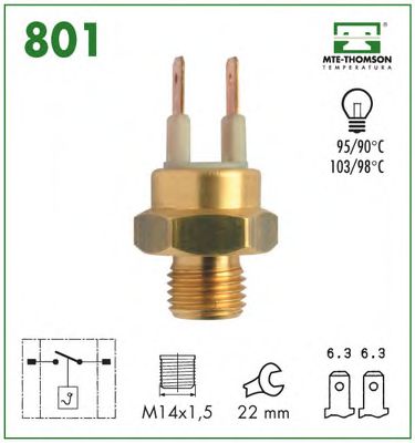 термовыключатель, сигнальная лампа охлаждающей жидкости MTE-THOMSON 801