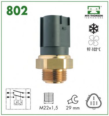 Термовыключатель, вентилятор радиатора MTE-THOMSON 802
