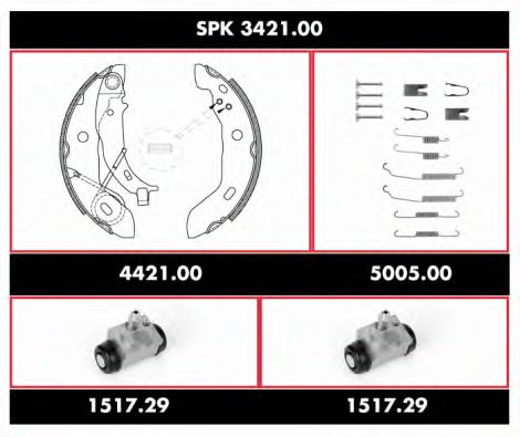 Комплект тормозов, барабанный тормозной механизм WOKING SPK 3421.00