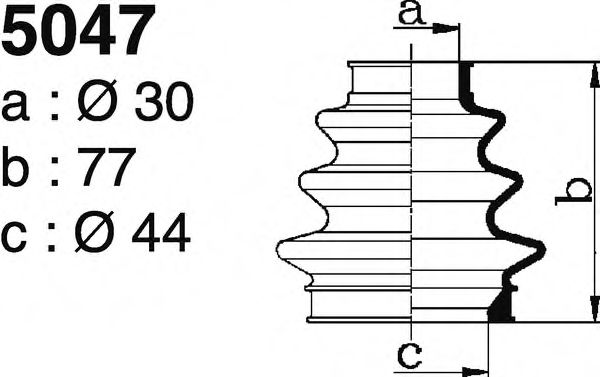 Комплект пылника, приводной вал DEPA 5047