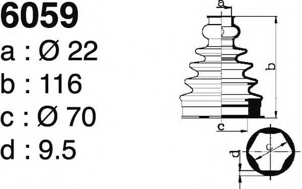 Комплект пылника, приводной вал DEPA 6059