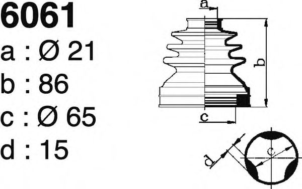 Комплект пылника, приводной вал DEPA 6061