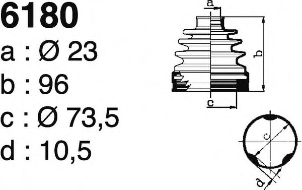 Комплект пылника, приводной вал DEPA 6180