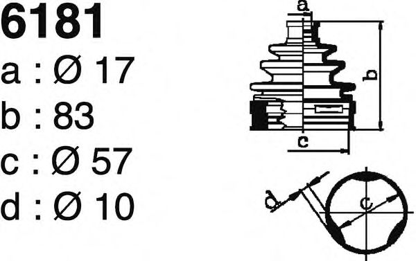 Комплект пылника, приводной вал DEPA 6181