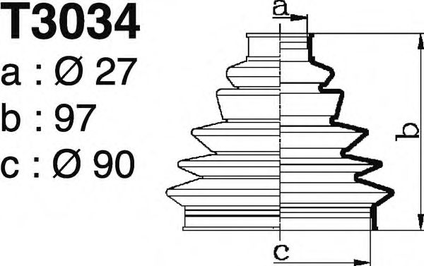 Комплект пылника, приводной вал DEPA T3034