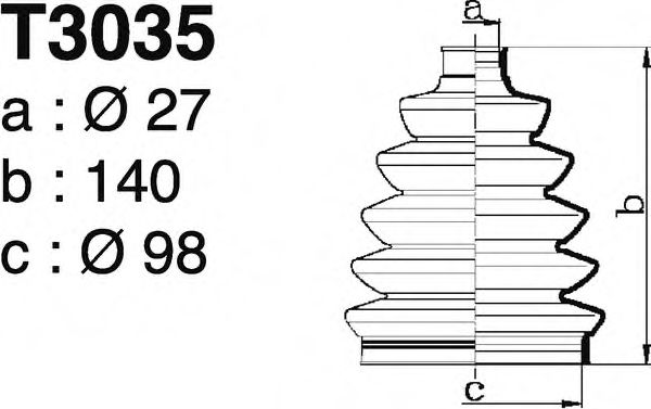 Комплект пылника, приводной вал DEPA T3035