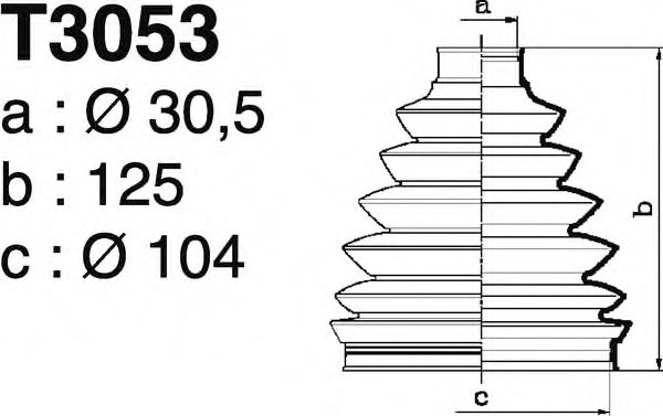 Комплект пылника, приводной вал DEPA T3053