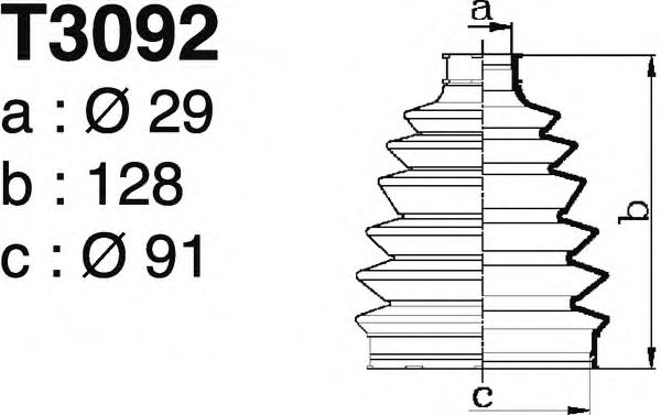 Комплект пылника, приводной вал DEPA T3092