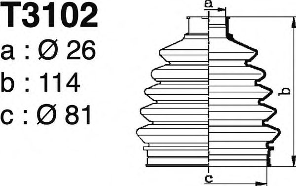 Комплект пылника, приводной вал DEPA T3102