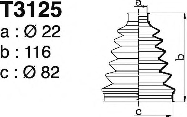 Комплект пылника, приводной вал DEPA T3125