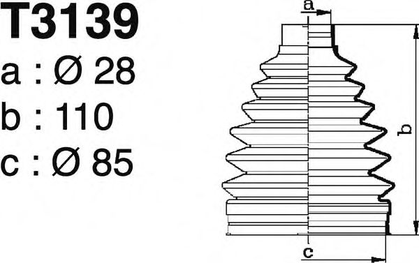 Комплект пылника, приводной вал DEPA T3139