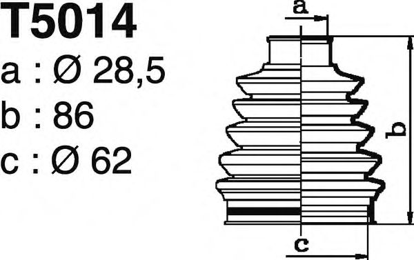 Комплект пылника, приводной вал DEPA T5014