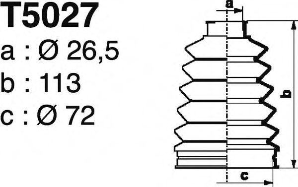 Комплект пылника, приводной вал DEPA T5027