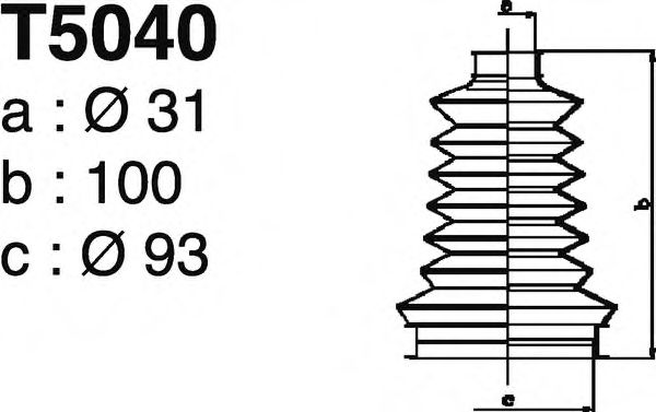 Комплект пылника, приводной вал DEPA T5040