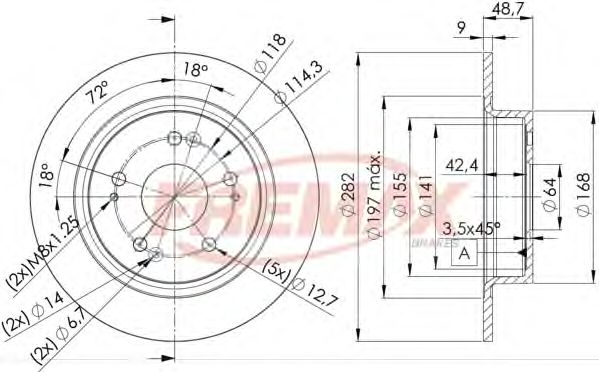 Тормозной диск FREMAX BD-1258