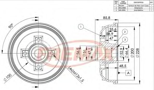 Тормозной барабан FREMAX BD-1244