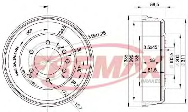 Тормозной барабан FREMAX BD-0022