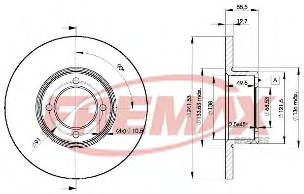 Тормозной диск FREMAX BD-0751