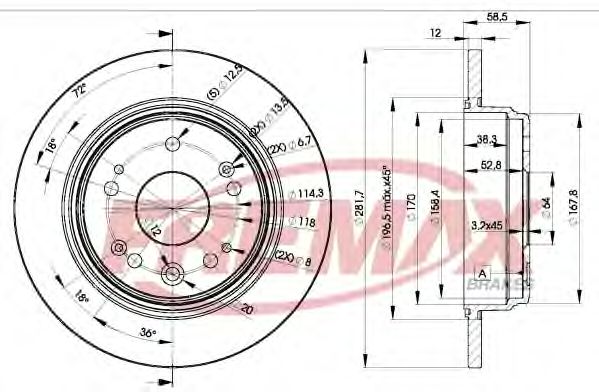 Тормозной диск FREMAX BD-1706