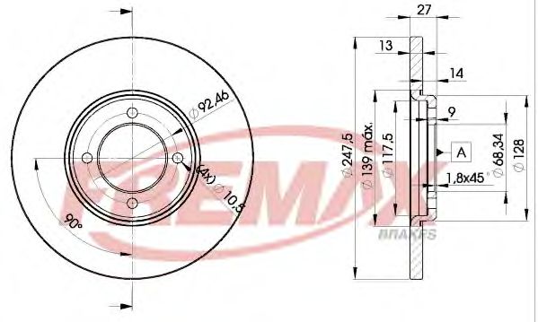 Тормозной диск FREMAX BD-2375