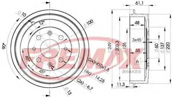 Тормозной барабан FREMAX BD-3042