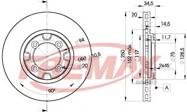 Тормозной диск FREMAX BD-3263