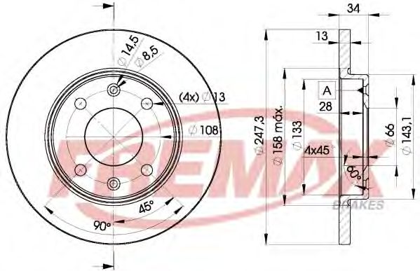 Тормозной диск FREMAX BD-4298