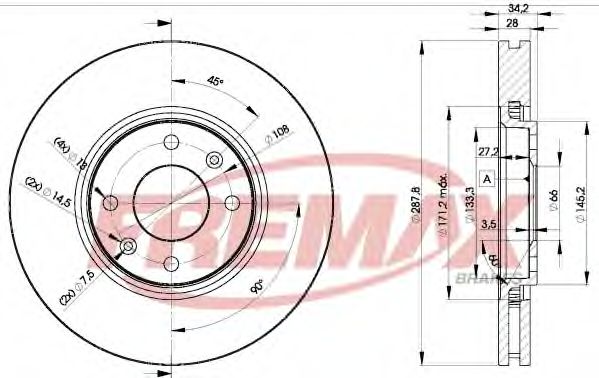 Тормозной диск FREMAX BD-4753