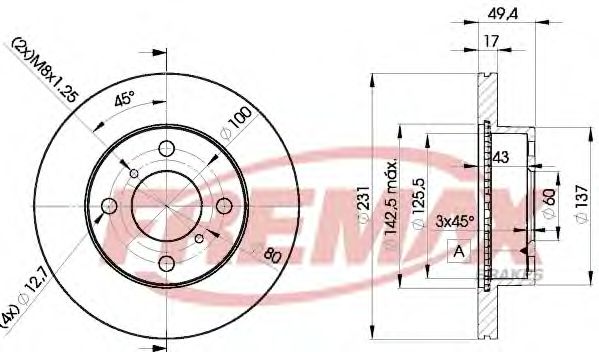 Тормозной диск FREMAX BD-6044