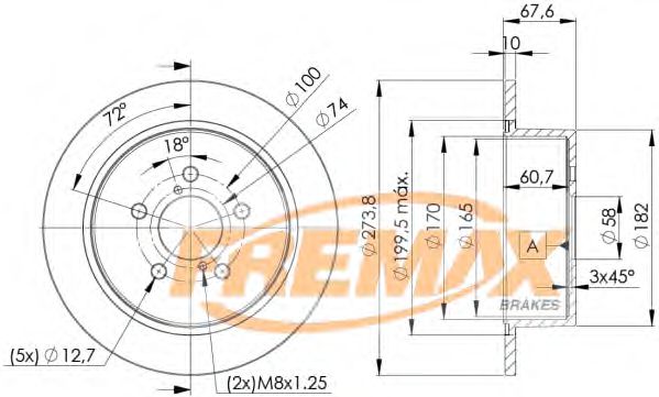 Тормозной диск FREMAX BD-7033