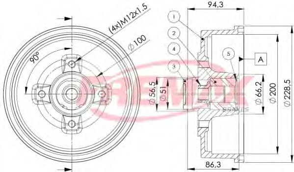 Тормозной барабан FREMAX BD-8001