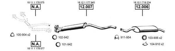 Система выпуска ОГ ASMET BM121350