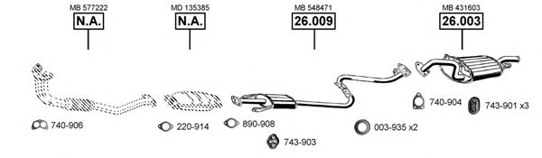 Система выпуска ОГ ASMET MI260670