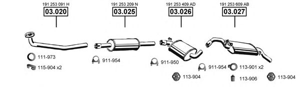 Система выпуска ОГ ASMET VA031545