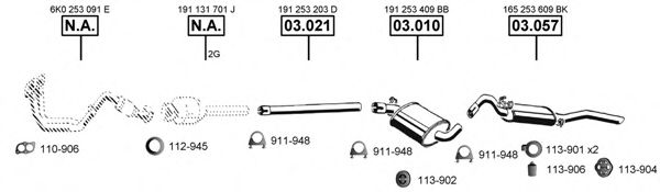 Система выпуска ОГ ASMET VA033045