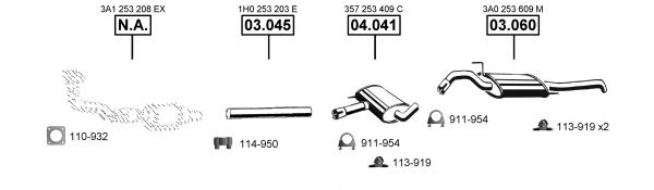 Система выпуска ОГ ASMET VA034015